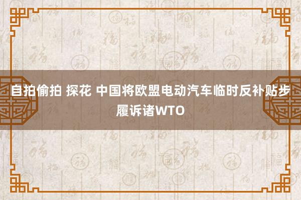 自拍偷拍 探花 中国将欧盟电动汽车临时反补贴步履诉诸WTO