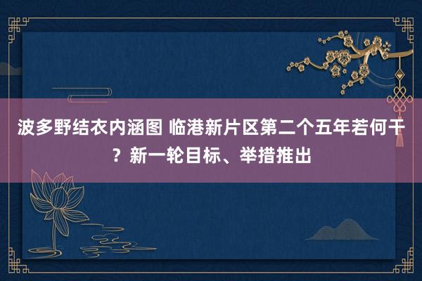 波多野结衣内涵图 临港新片区第二个五年若何干？新一轮目标、举措推出