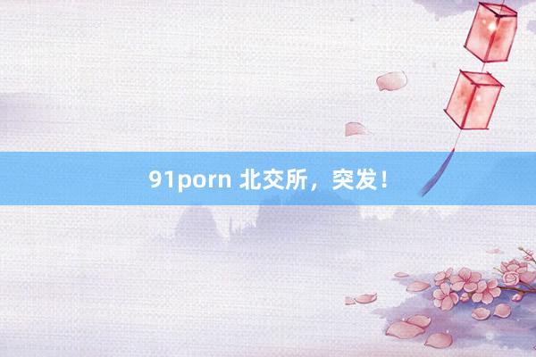 91porn 北交所，突发！