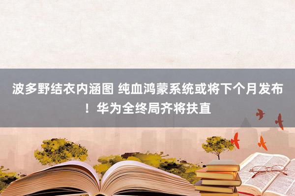 波多野结衣内涵图 纯血鸿蒙系统或将下个月发布！华为全终局齐将扶直