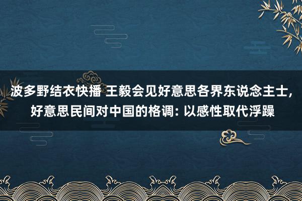 波多野结衣快播 王毅会见好意思各界东说念主士， 好意思民间对中国的格调: 以感性取代浮躁