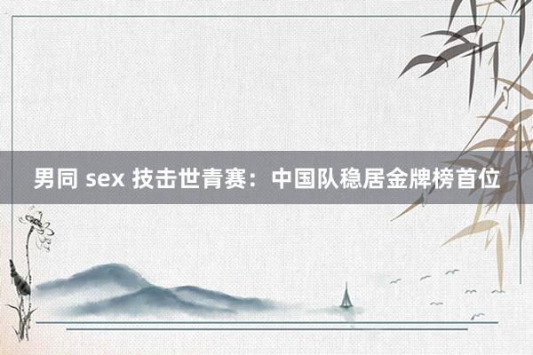 男同 sex 技击世青赛：中国队稳居金牌榜首位