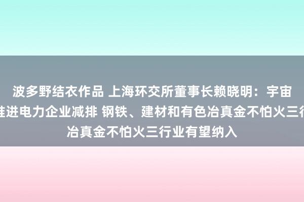 波多野结衣作品 上海环交所董事长赖晓明：宇宙碳阛阓积极推进电力企业减排 钢铁、建材和有色冶真金不怕火三行业有望纳入