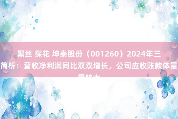 黑丝 探花 坤泰股份（001260）2024年三季报简析：营收净利润同比双双增长，公司应收账款体量较大