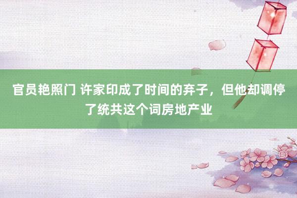 官员艳照门 许家印成了时间的弃子，但他却调停了统共这个词房地产业