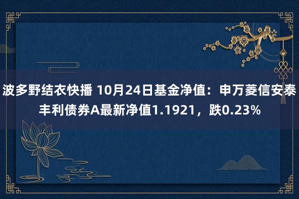 波多野结衣快播 10月24日基金净值：申万菱信安泰丰利债券A最新净值1.1921，跌0.23%