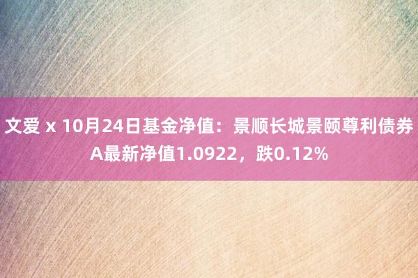 文爱 x 10月24日基金净值：景顺长城景颐尊利债券A最新净值1.0922，跌0.12%