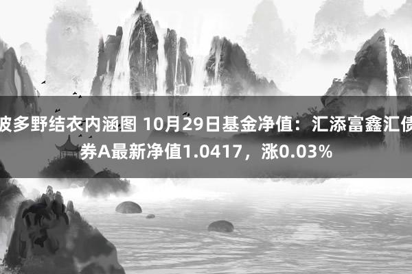 波多野结衣内涵图 10月29日基金净值：汇添富鑫汇债券A最新净值1.0417，涨0.03%