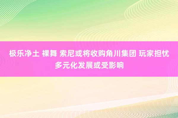 极乐净土 裸舞 索尼或将收购角川集团 玩家担忧多元化发展或受影响