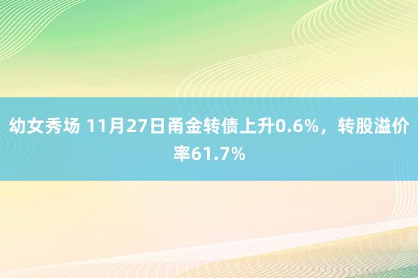 幼女秀场 11月27日甬金转债上升0.6%，转股溢价率61.7%