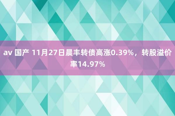 av 国产 11月27日晨丰转债高涨0.39%，转股溢价率14.97%