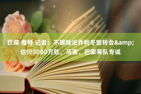 巨屌 推特 记者：不摒除法乔利冬窗转会&估价3000万欧，马赛、巴黎等队专诚