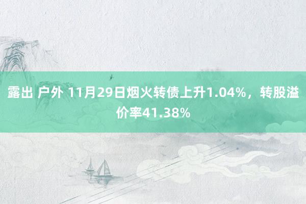 露出 户外 11月29日烟火转债上升1.04%，转股溢价率41.38%