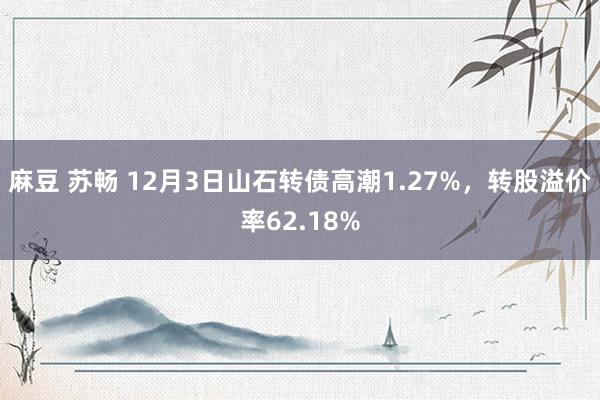 麻豆 苏畅 12月3日山石转债高潮1.27%，转股溢价率62.18%