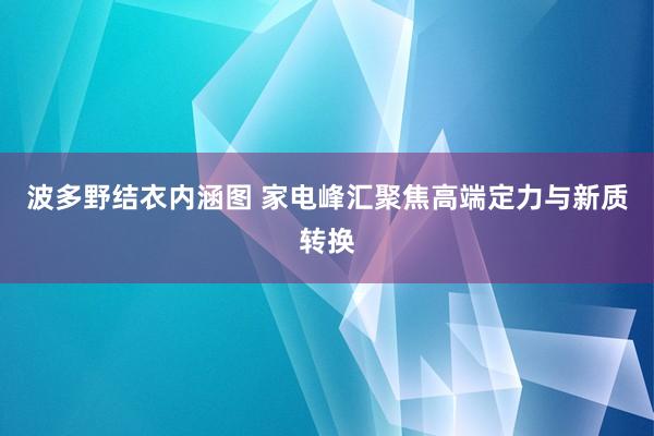 波多野结衣内涵图 家电峰汇聚焦高端定力与新质转换