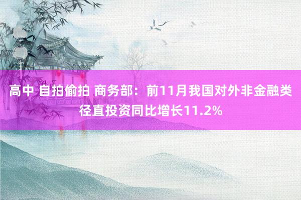 高中 自拍偷拍 商务部：前11月我国对外非金融类径直投资同比增长11.2%