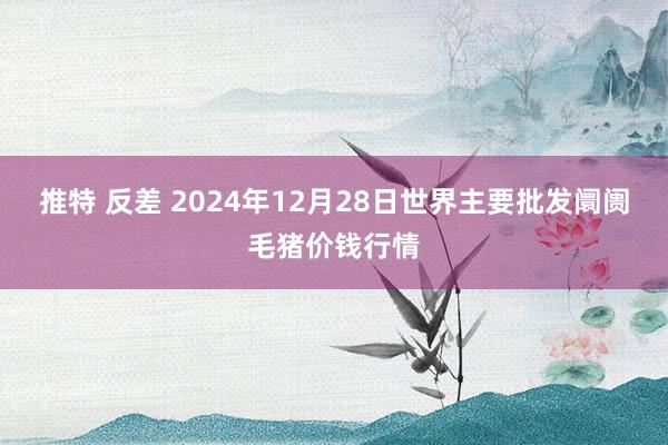 推特 反差 2024年12月28日世界主要批发阛阓毛猪价钱行情