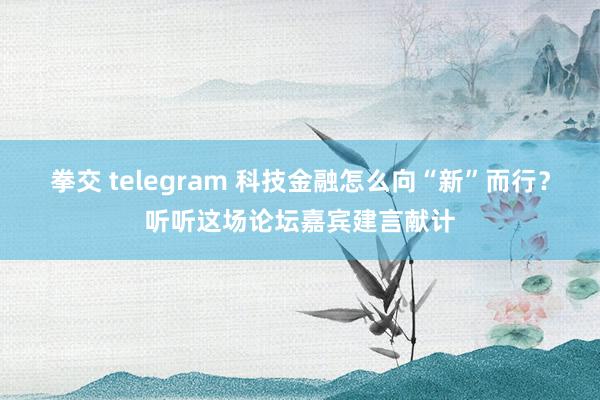 拳交 telegram 科技金融怎么向“新”而行？听听这场论坛嘉宾建言献计