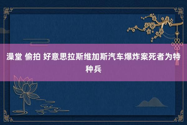 澡堂 偷拍 好意思拉斯维加斯汽车爆炸案死者为特种兵