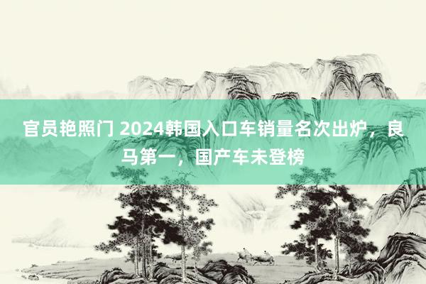 官员艳照门 2024韩国入口车销量名次出炉，良马第一，国产车未登榜