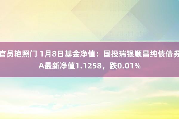 官员艳照门 1月8日基金净值：国投瑞银顺昌纯债债券A最新净值1.1258，跌0.01%