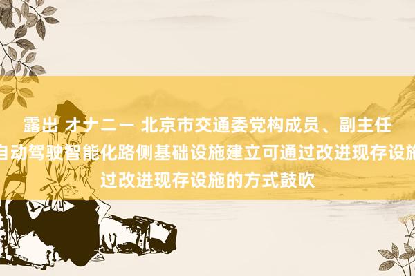 露出 オナニー 北京市交通委党构成员、副主任王宁：北京自动驾驶智能化路侧基础设施建立可通过改进现存设施的方式鼓吹