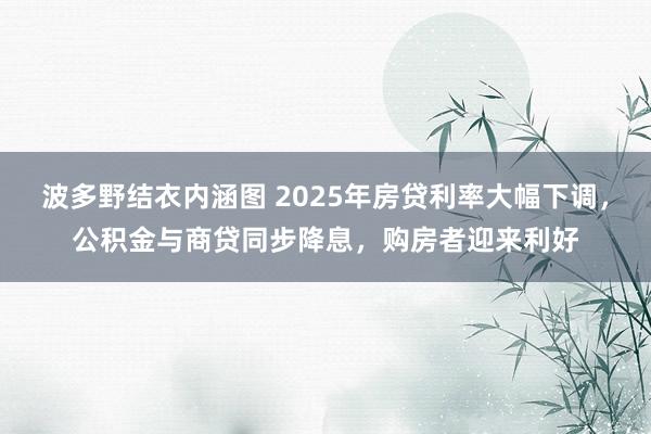 波多野结衣内涵图 2025年房贷利率大幅下调，公积金与商贷同步降息，购房者迎来利好