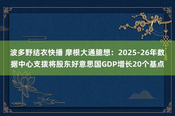 波多野结衣快播 摩根大通臆想：2025-26年数据中心支拨将股东好意思国GDP增长20个基点